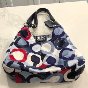 Coach Satin Signature Multicolor Shoulder Bag
